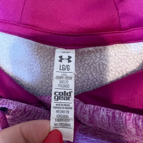 Under Armour Storm Fleece Gold Gear Fuchsia Hoodie Large - Picture 3 of 5
